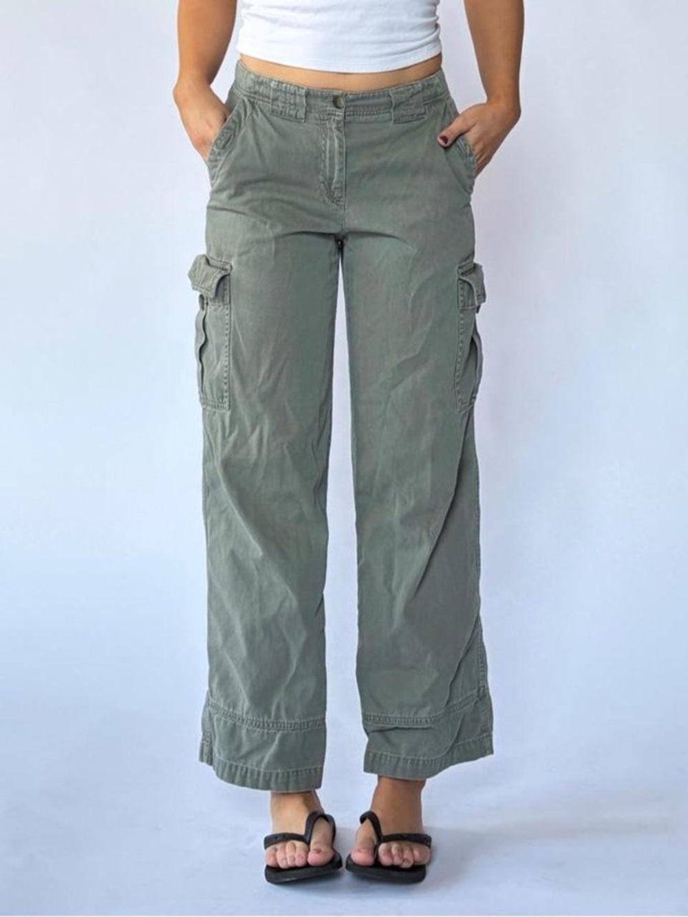 Cargo Pants Cropped Leg Low Rise 8 - Picture 5 of 5